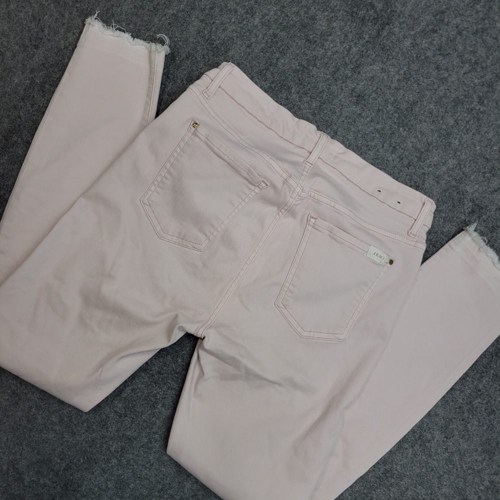 7 For All Mankind Jeans Womens 6 Pink Raw Hem Grunge Ankle Skinny Leg JEN7
